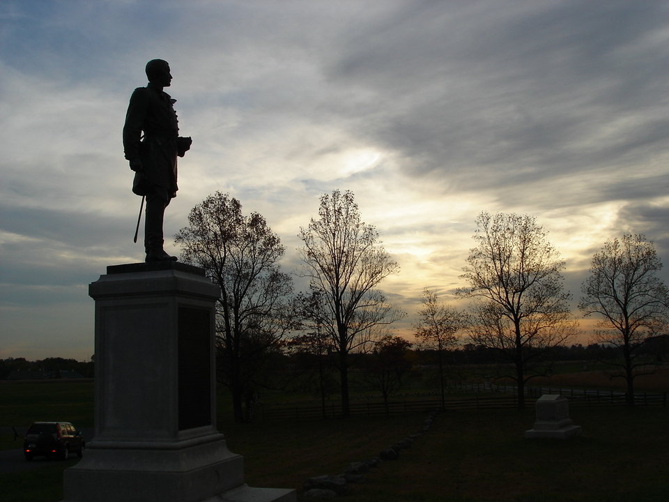 Gettysburg, PA: Statue to General Francis Barlow on the knoll which bears his name