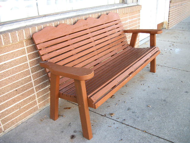 Arcola, IL: Even a wooden bench to rest if you need to.