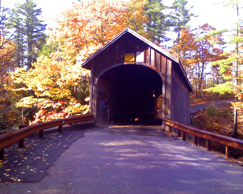 Windham, ME: Covered Bridge at Dundee pond