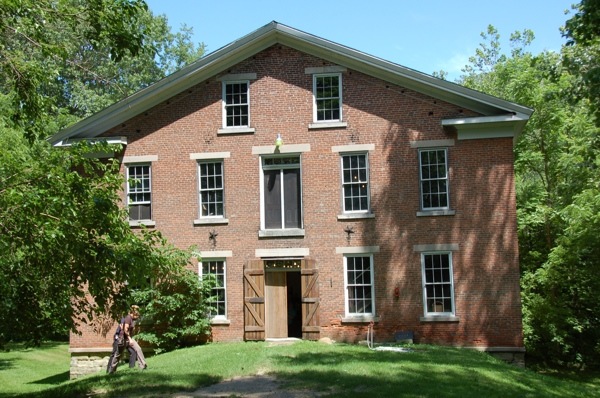 Crawfordsville, IN: Yount's Woolen Mill on Sugar Creek, cr.1864, Greek Revival architecture