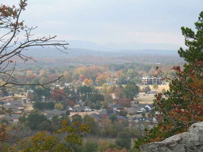 Greenwood, AR: View of Greenwood (W. Center St) from Bell Park. The fall colors are beautiful!