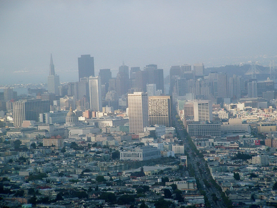 San Francisco, CA: San Francisco skyline from Twin Peaks