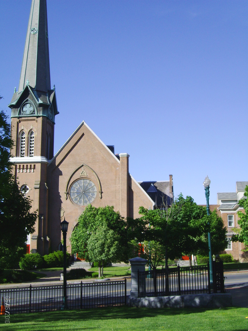 Schenectady, NY: First United Methodist Church, from Veteran's Park