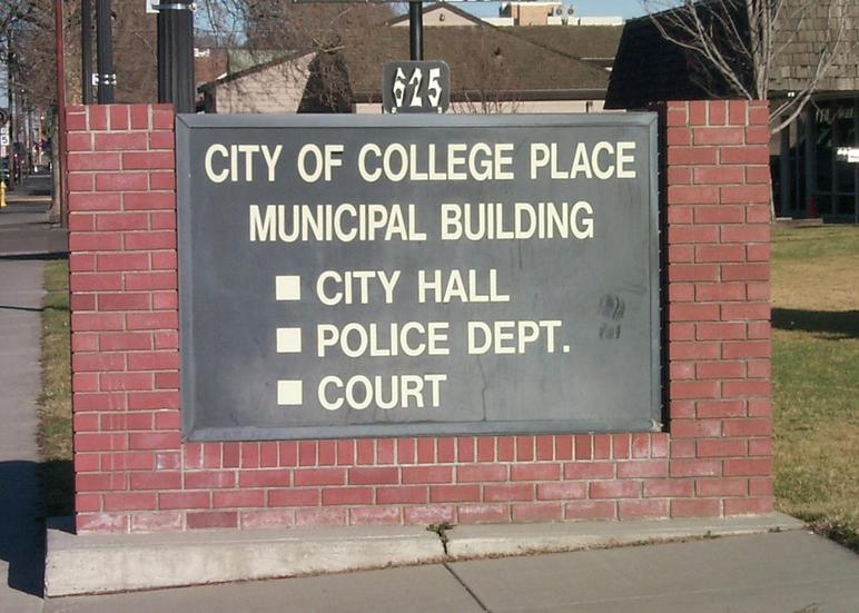 College Place, WA: City of College Place sign