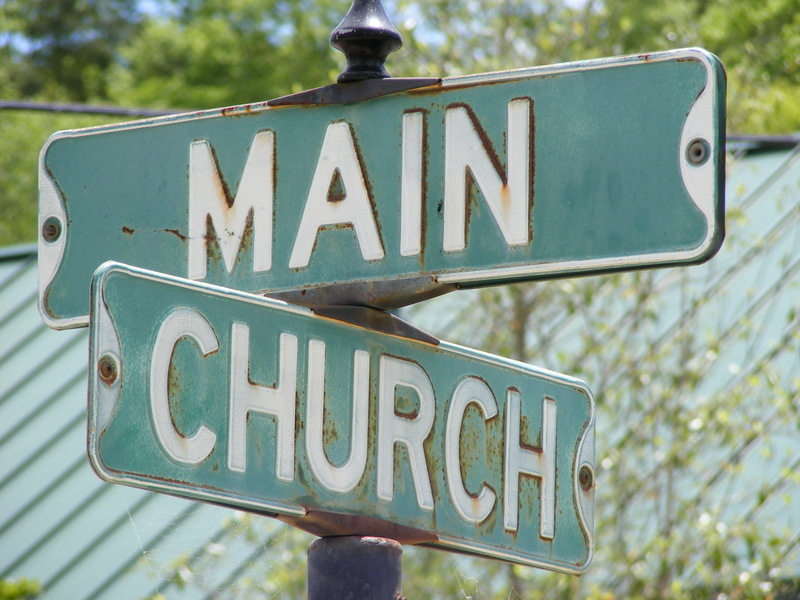 Paintsville, KY: Street sign on the corner of Main Street and Church Street