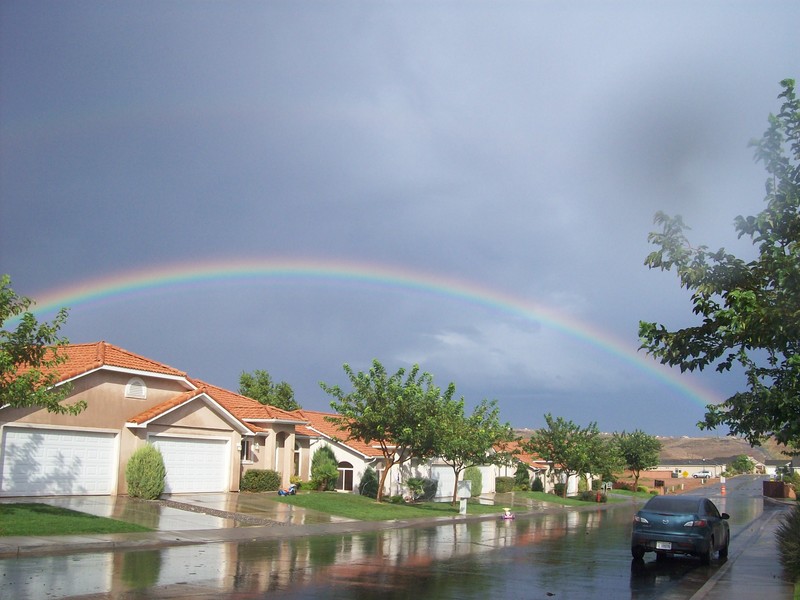 Washington, UT: Rainbow after the storm - Pine Valley Townhomes