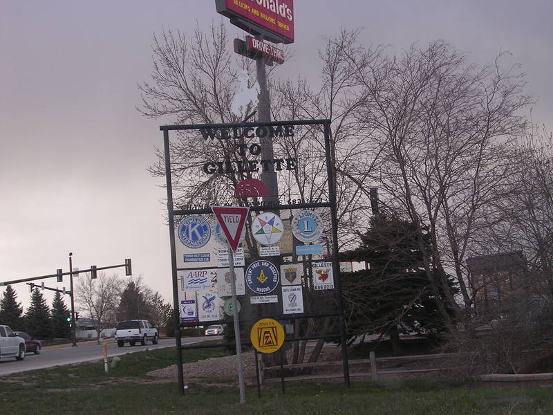 Gillette, WY: McDonalds and Welcome to Gillette sign