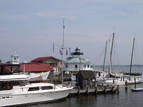 St. Michaels, MD: Hooper Strait Lighthouse at the Chespeakr Bay Maritime Museum