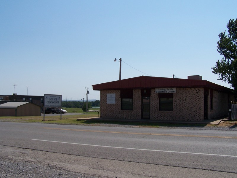 Apache, OK: Living Faith Christian Center north of the Countryside Inn