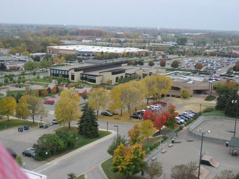 Chanhassen, MN : aerial from a firetruck bucket ride at the Fire Dept