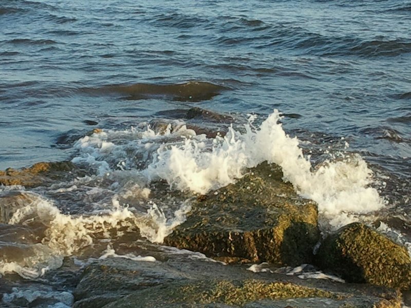 Dennis Port, MA: Waves crashing on Sea St. Beach