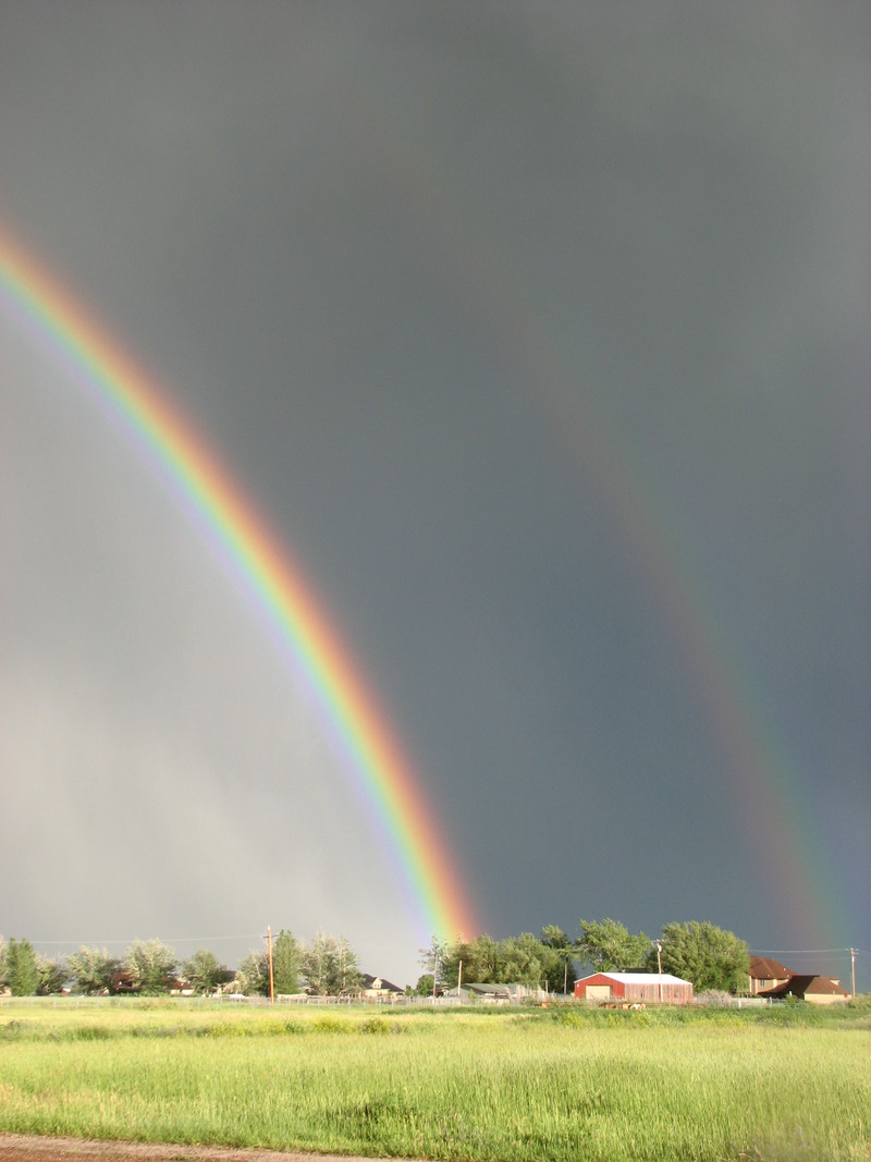Lyman, WY: Double rainbow over Lyman wyoming