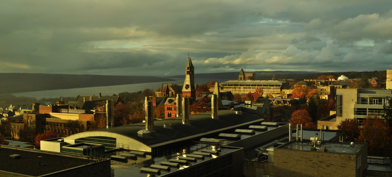 Ithaca, NY: View of Cornell University from Rhodes Hall.