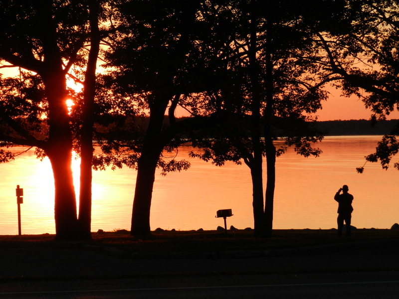 Cadillac, MI: Sunset from near the beach at the Mitchell end of the canal