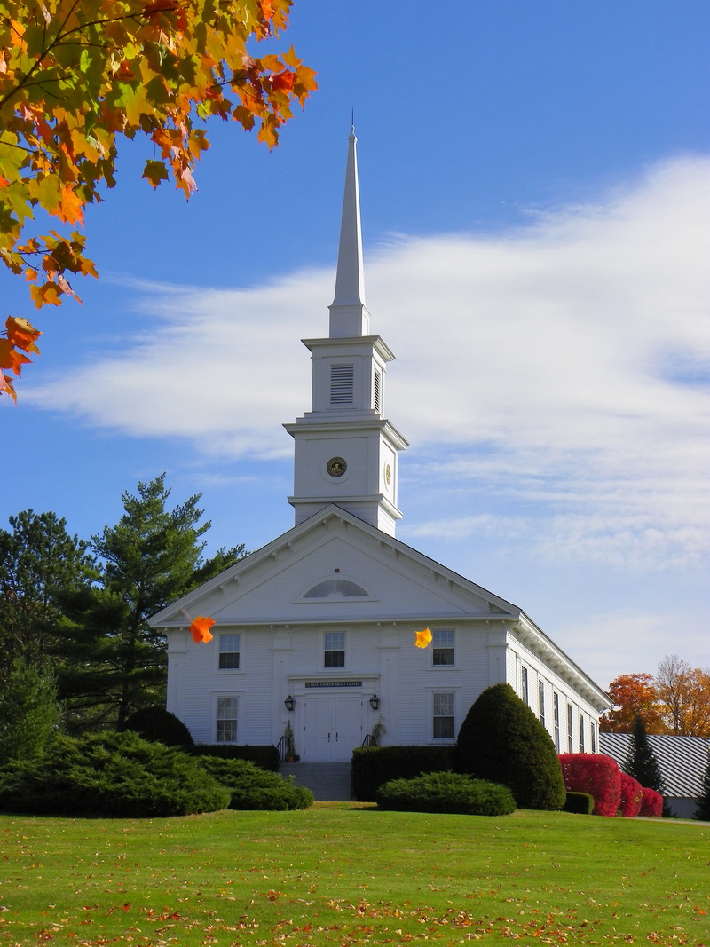 TiltonNorthfield, NH Tilton Prep School Chappel Falling leaves photo