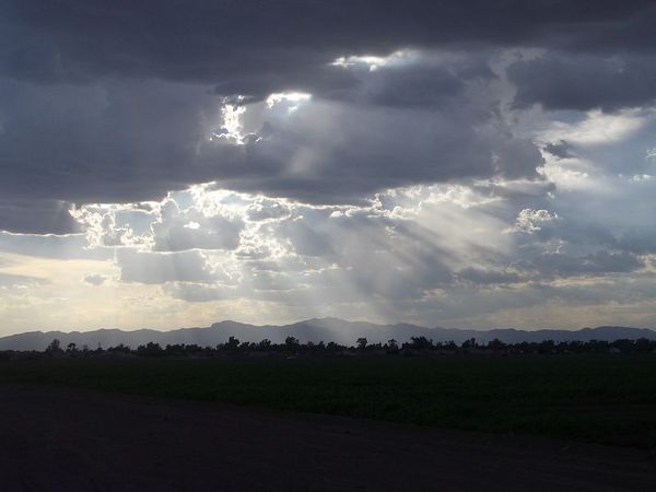 Glendale, AZ: Looking west over glenale at sunset