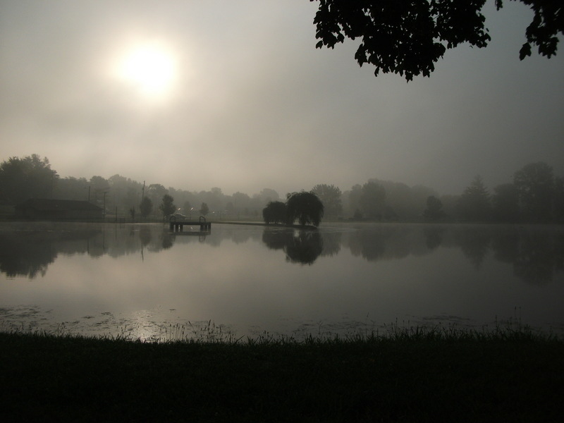Boonville, IN: City Lake early in the morning.Spring time