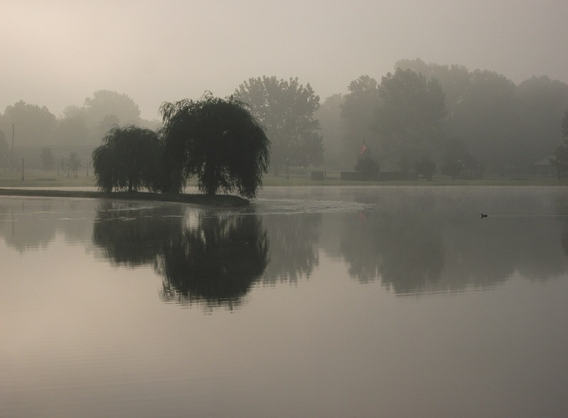 Boonville, IN: City Lake early in the morning.Spring time