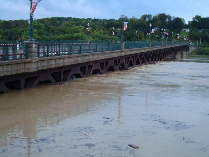 Owego, NY: Beautiful Court Street bridge- Flood of 2011