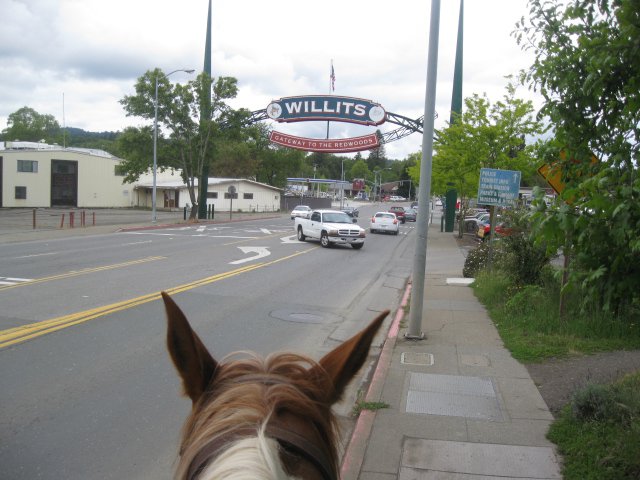 Willits, CA: Riding into town from Ukiah, Cal.