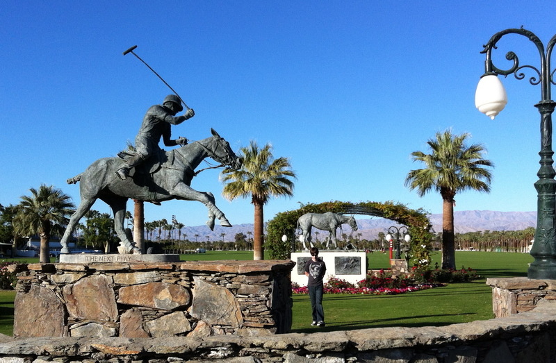 Indio, CA: Indio Polo Grounds rose garden statues