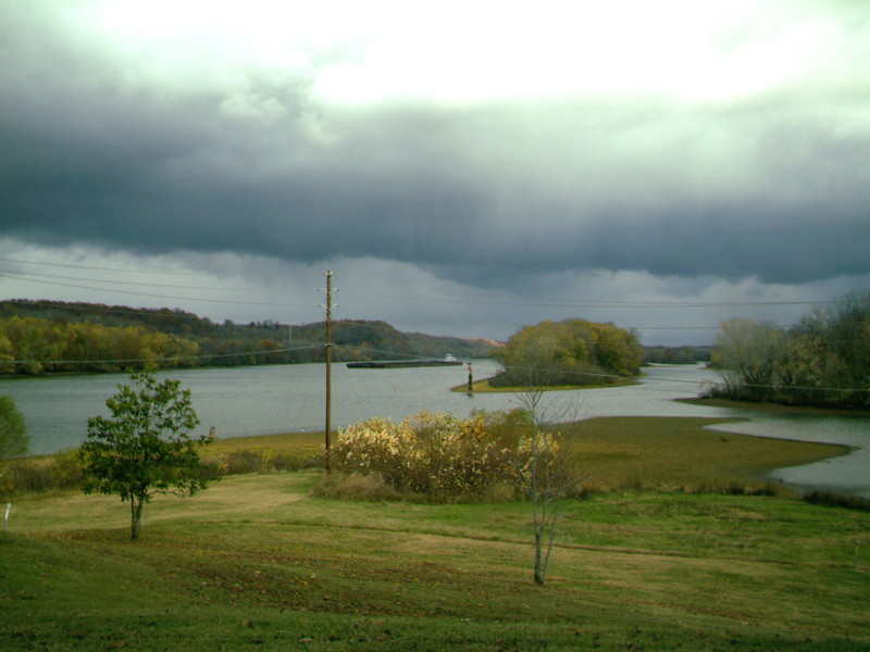 Dover, TN Barge on Cumberland behind Surrender House photo, picture