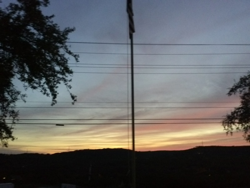 Helotes, TX: Sunset American Flag Taken from Helotes Indepent Baptist Church