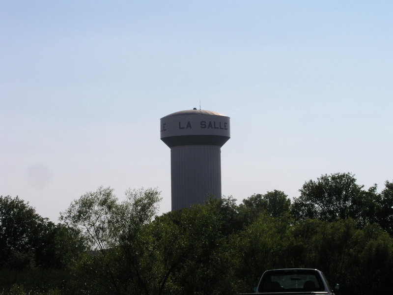 La Salle, IL: Local Water Tower, as seen from I-80