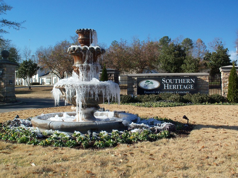 Pelham, AL: Frozen Fountain on Cahaba Valley Road