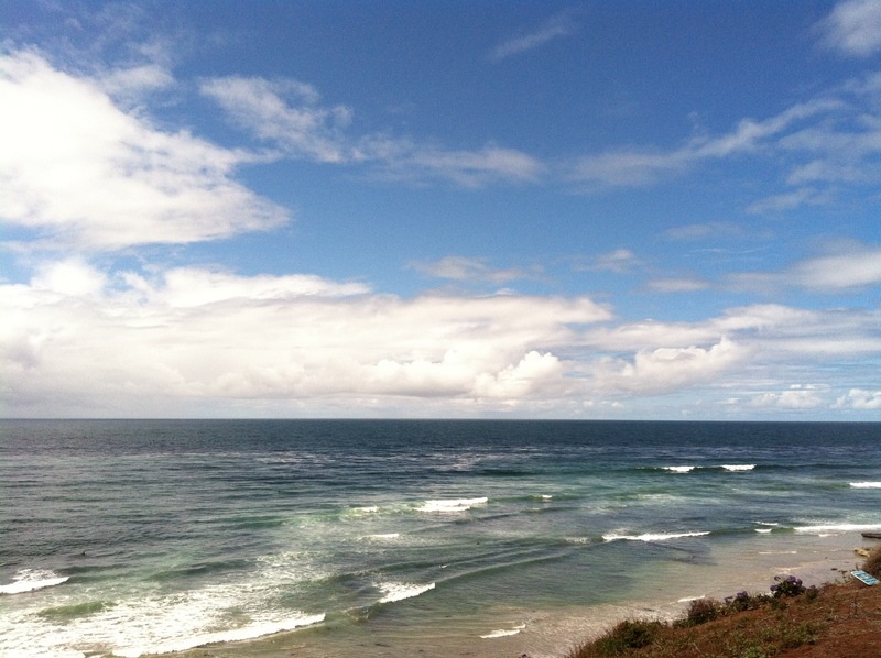 Encinitas, CA: Encinitas - view of ocean looking out from Swami's beach