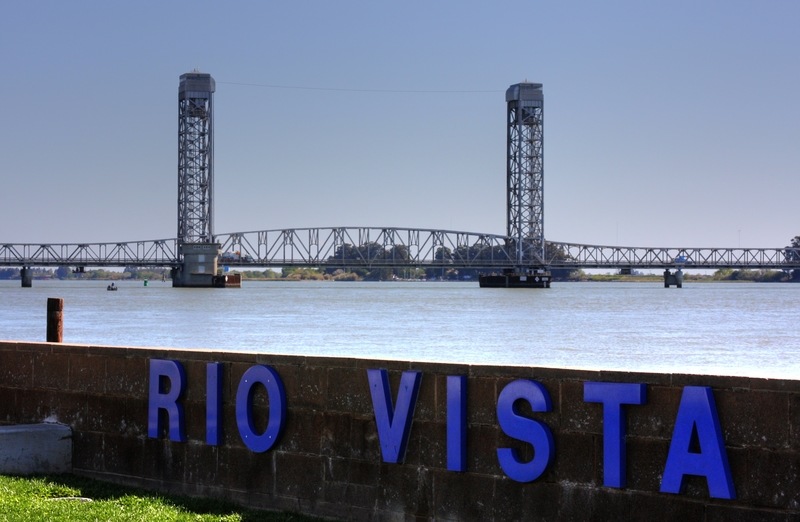 Rio Vista, CA: Rio Vista Bridge as seen from foot of Main Street