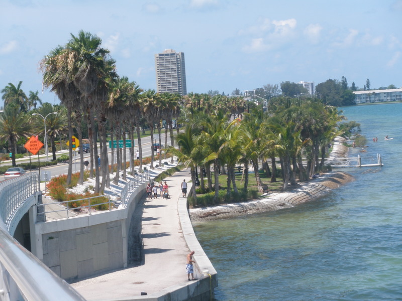 Sarasota, FL: walking over the bridge