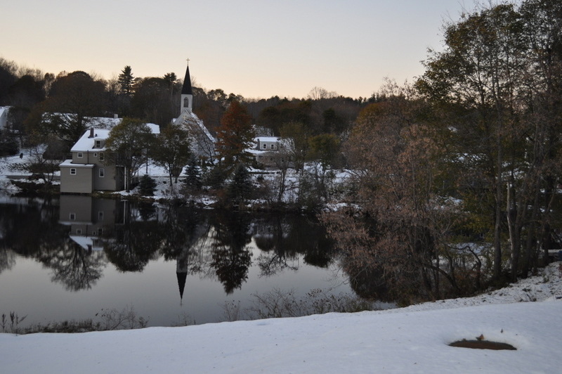 Pittsfield, NH: Pittsfield, Suncook River after a snow.