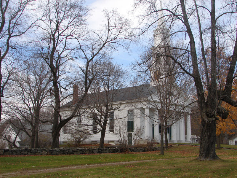 Petersham, MA Church on th Common at Fall photo, picture, image