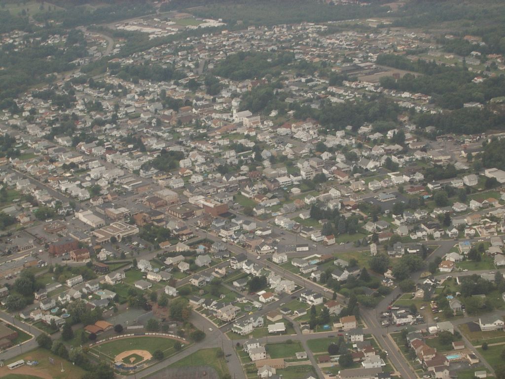 Old Forge, PA: Aerial photo of Old forge, looking north