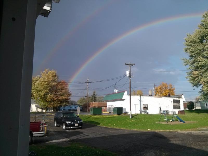 Rushville, IN: a triple rainbow