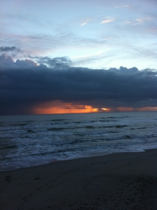 Satellite Beach, FL: Sunrise and rain on the ocean