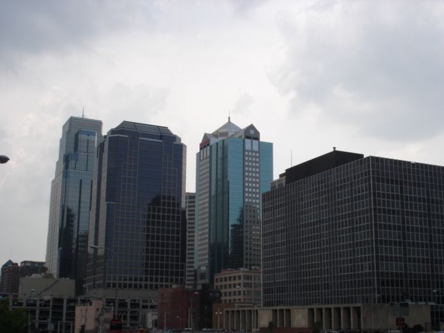 Kansas City, MO: A view of downtown including the Transamerica building.