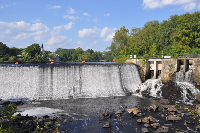 Pittsfield, NH River Dam in center of Pittsfield photo, picture