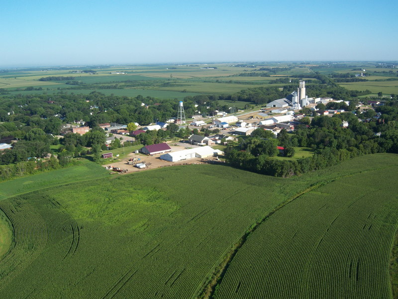 Elma, IA: view of Elma from the southeast