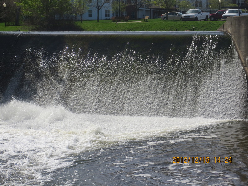Fenton, MI: The dam in Spring.