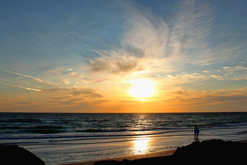 Bradenton Beach, FL: Couple enjoying walk at Sunset on Bradenton Beach Florida