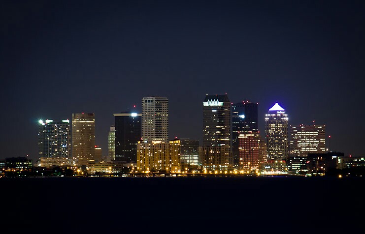 Tampa Fl Tampa Skyline At Night As Seen From Vero Beach Photo