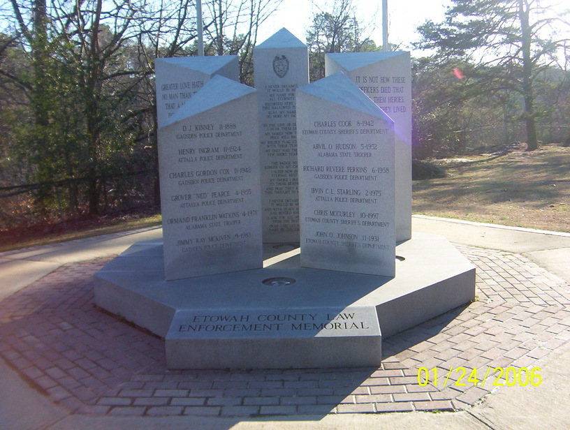 Gadsden, AL : Law Enforcement Officers Memorial at Nocallula Falls