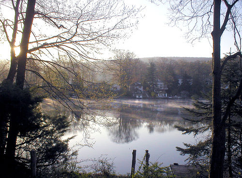 Ringwood, NJ: Erskine Lake morning, spring 2005 - (c)2005 J. Oldham, all rights reserved