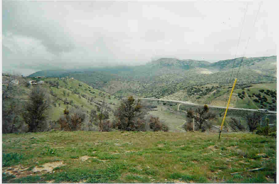Tehachapi, CA View of SP/BNSF tracks from a residential lot in Golden