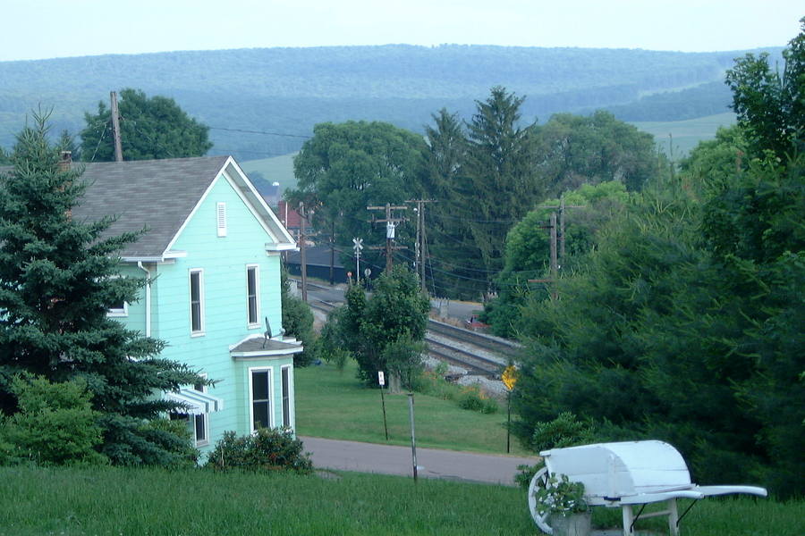 Meyersdale, PA: Looking down on Railroad Tracks from High St. in Meyerdale Pa.