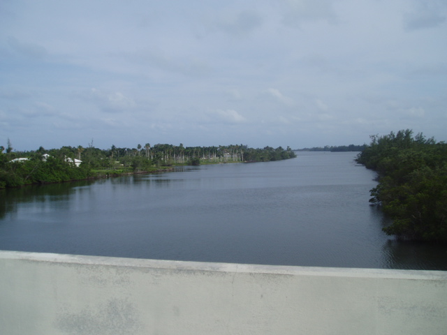Hobe Sound, FL: View of the intracoastal waterway from the Bridge Road bridge