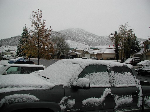 Sun City, CA : Snowy day in 