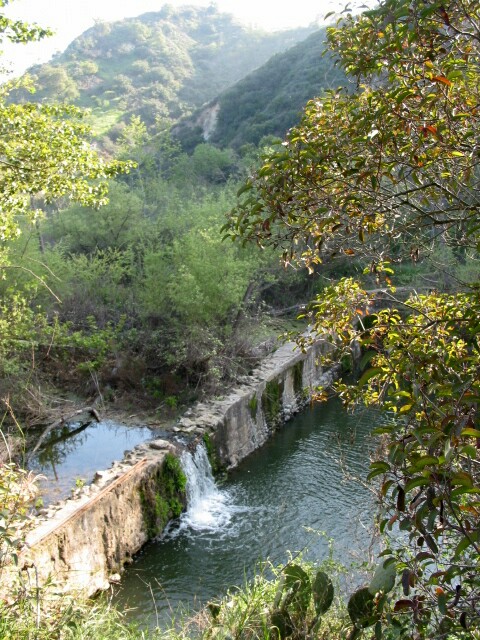 Orange, CA: Orange County's oldest dam, built in 1879, spans Santiago Creek in the hills of east Orange.